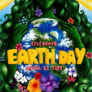  Elle Anderson, Air Academy High School, an earth day poster, a green goddess hugging the earth